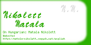 nikolett matala business card